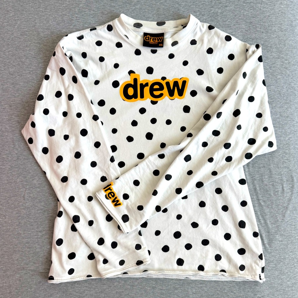 Limited Edition Drew House Polka Dot Long Sleeve Tee White Size 2 Justin Bieber